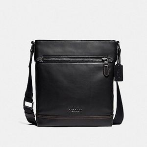 NEW ‼️ COACH MEN GRAHAM FLAT CROSSBODY BLACK